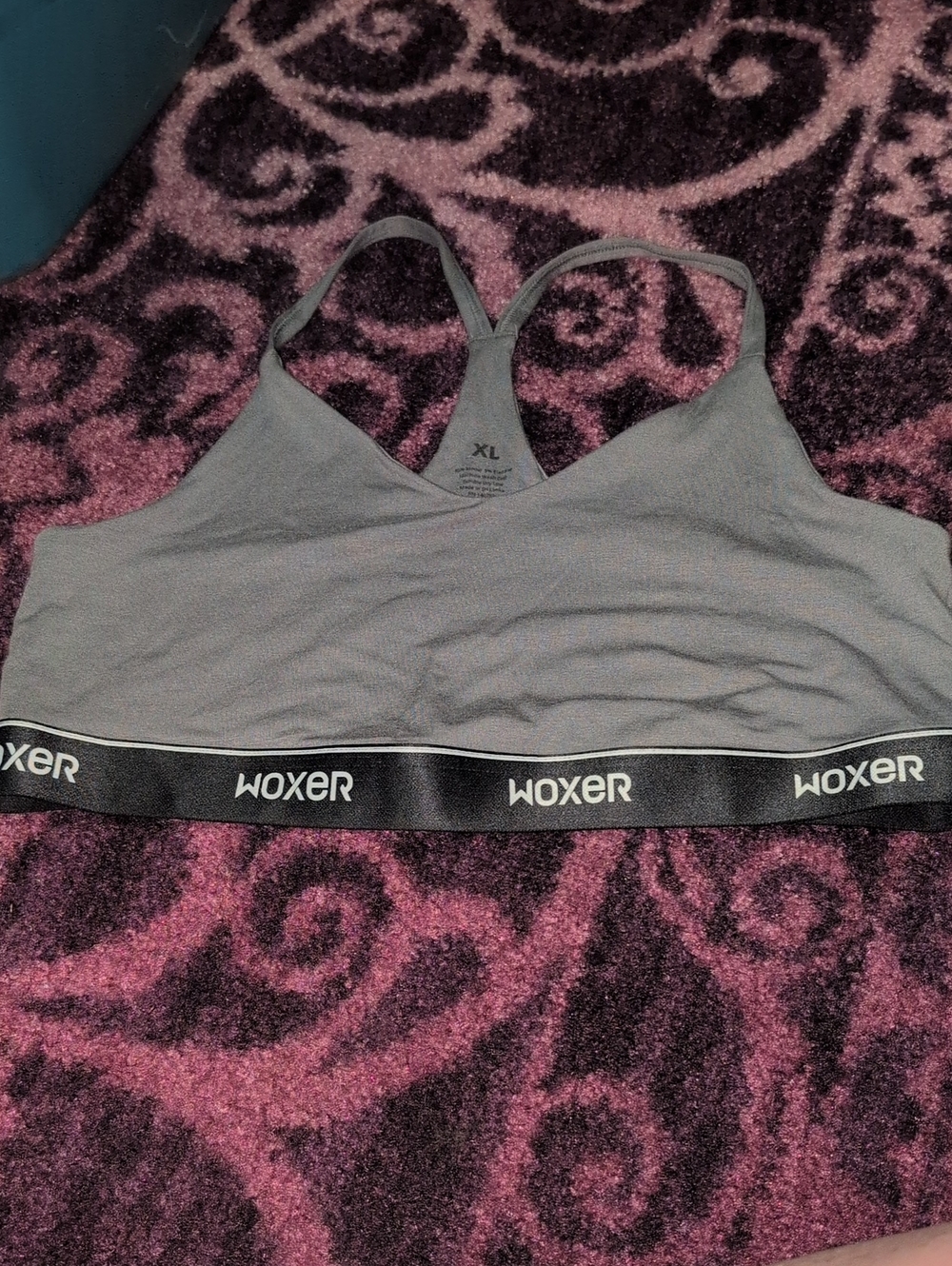 Woxer Gray Seamless Racerback Sports Bra with Branded Elastic Band